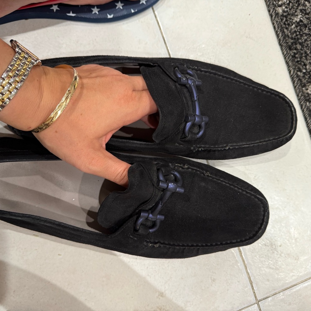 Salvatore Ferragamo Black Suede Loafers